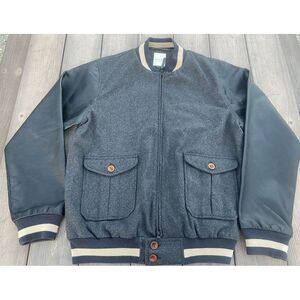 Marshall Artist Jacket Mens XL Gray Bomber Wool Handmade Simms Sigal Varsity